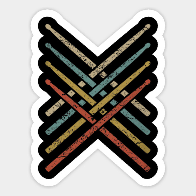 Retro Vintage Drummer 70s 80s Distressed Drum Sticks Magnet by yangho