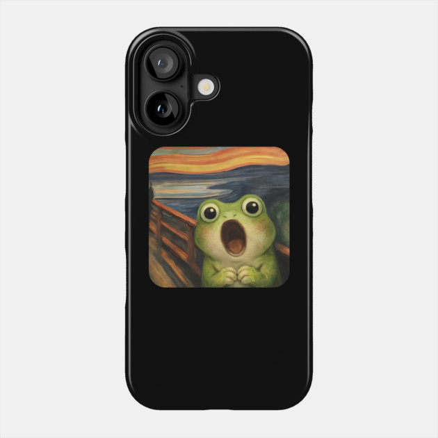 Funny Smol Frog Munch The Scream Parody design Phone Case by Luxinda