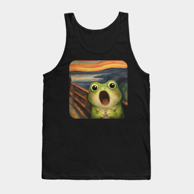 Funny Smol Frog Munch The Scream Parody design Tank Top by Luxinda