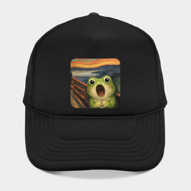 Funny Smol Frog Munch The Scream Parody design by Luxinda
