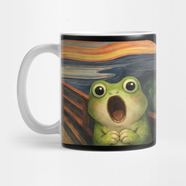 Funny Smol Frog Munch The Scream Parody design by Luxinda