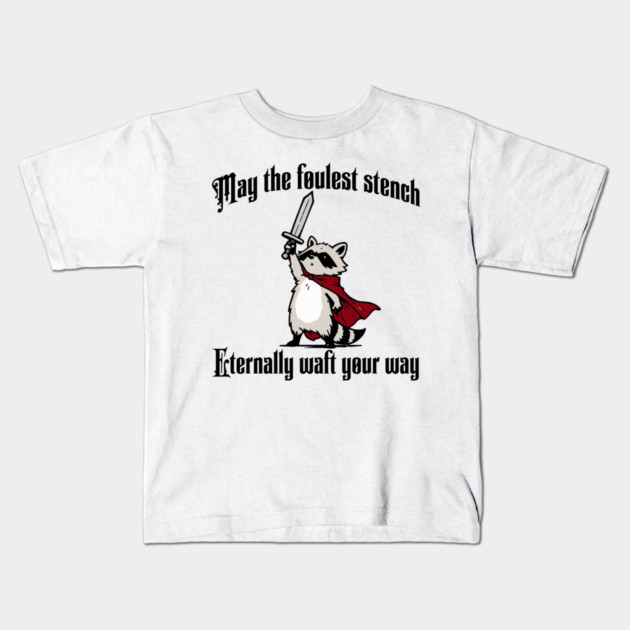 Cute Raccoon: May the foulest stench eternally waft your way Kids T-Shirt by Luxinda