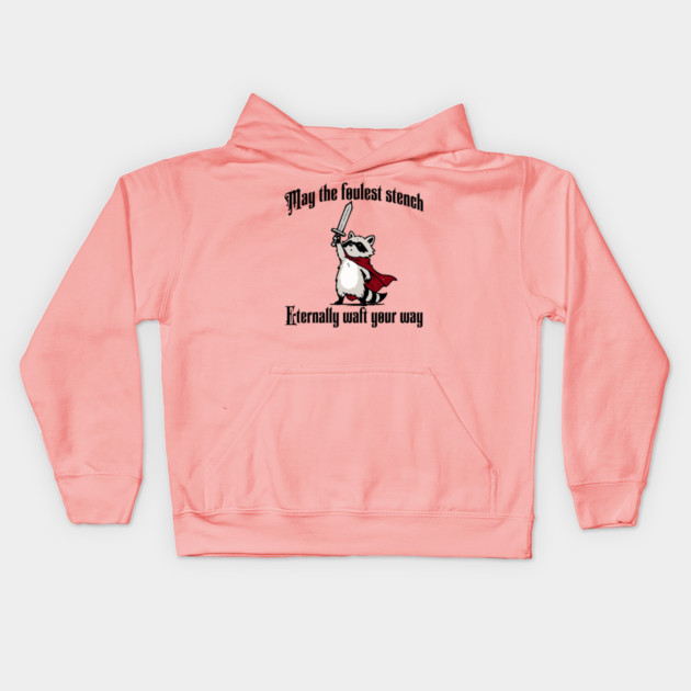 Cute Raccoon: May the foulest stench eternally waft your way Kids Hoodie by Luxinda