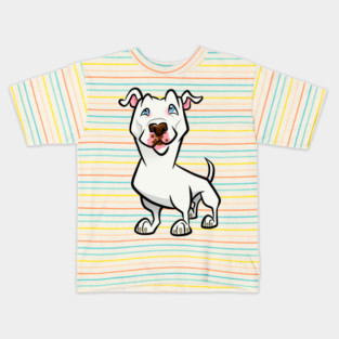White Pit Bull Kids T-Shirt