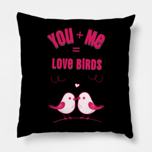 Love Birds Cute Valentine Design Pillow