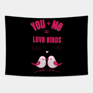 Love Birds Cute Valentine Design Tapestry
