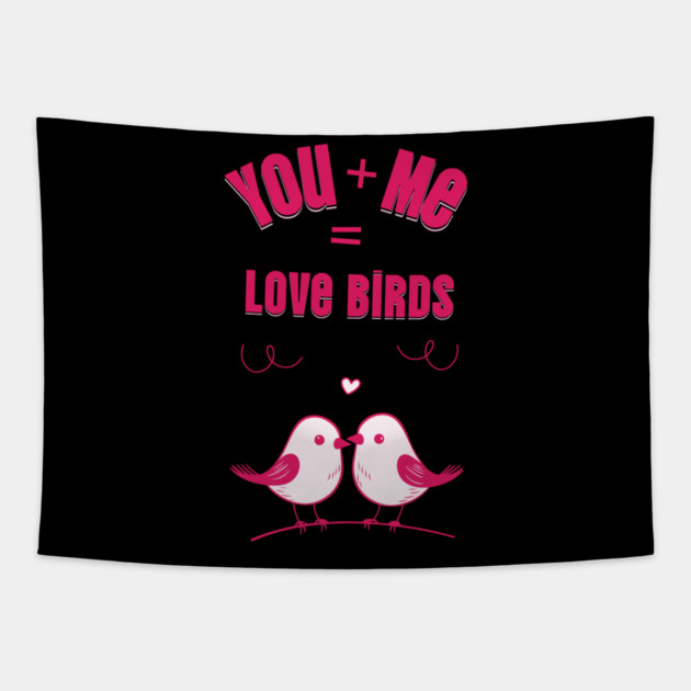 Love Birds Cute Valentine Design Tapestry by TurnEffect