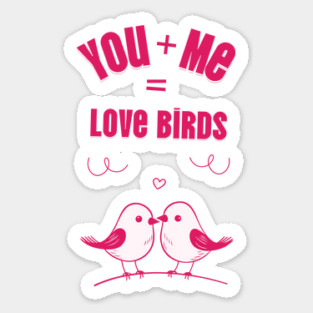 Love Birds Cute Valentine Design Sticker