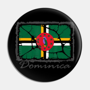 Dominica Nature Flag Tropical Island Caribbean Vacation Pride Graphic Design Pin