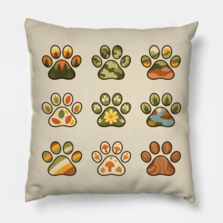 Nature Walk Pawprints Pillow