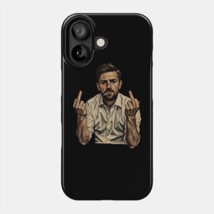 VINTAGE Leon Draisaitl Smoking MIDDLE FINGER BLACK WHITE 90 Phone Case