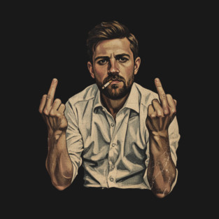 VINTAGE Leon Draisaitl Smoking MIDDLE FINGER BLACK WHITE 90 T-Shirt