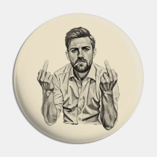 VINTAGE Leon Draisaitl Smoking MIDDLE FINGER BLACK Pin