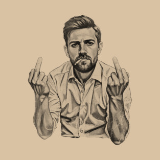 VINTAGE Leon Draisaitl Smoking MIDDLE FINGER BLACK T-Shirt