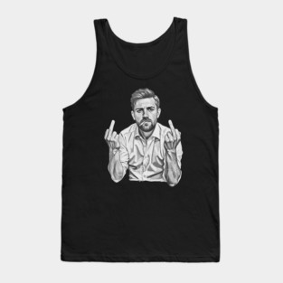 VINTAGE Leon Draisaitl Smoking MIDDLE FINGER BLACK WHITE Tank Top