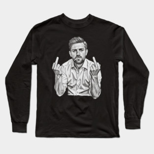 VINTAGE Leon Draisaitl Smoking MIDDLE FINGER BLACK WHITE Long Sleeve T-Shirt