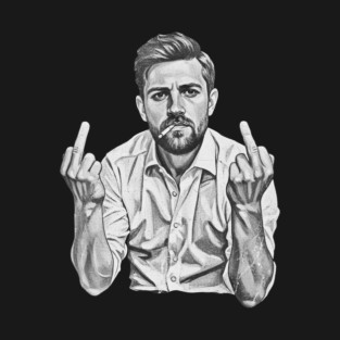 VINTAGE Leon Draisaitl Smoking MIDDLE FINGER BLACK WHITE T-Shirt