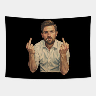 VINTAGE Leon Draisaitl Smoking MIDDLE FINGER Tapestry