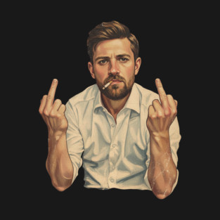 VINTAGE Leon Draisaitl Smoking MIDDLE FINGER T-Shirt