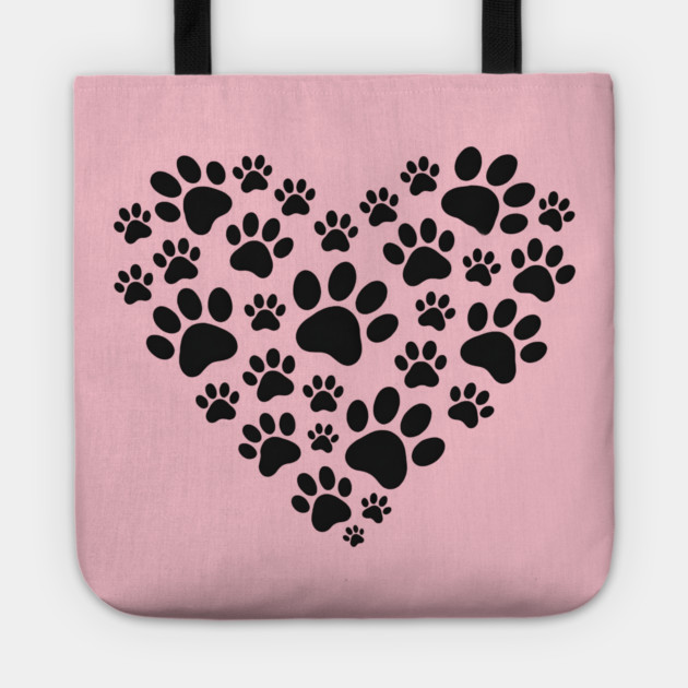 Pawprint Heart Tote by Champanie's Store