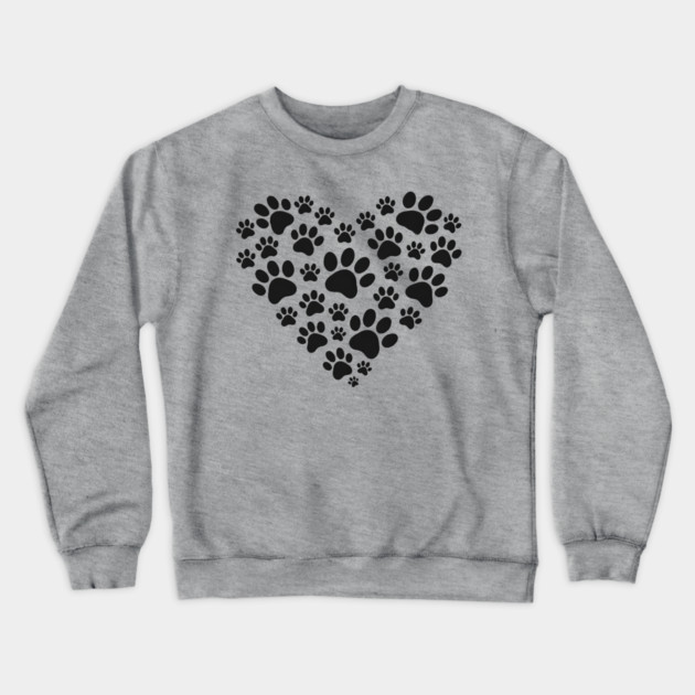 Pawprint Heart Crewneck Sweatshirt by Champanie's Store