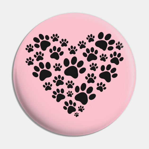 Pawprint Heart Pin by Champanie's Store