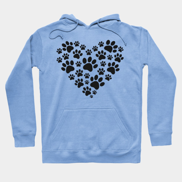 Pawprint Heart Hoodie by Champanie's Store