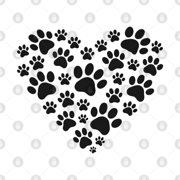 Pawprint Heart by Champanie's Store