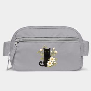 Floral Black Cat Bag