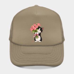 Kitten with Roses Hat