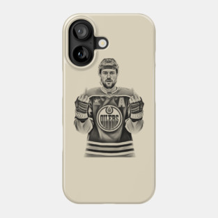 Leon Draisaitl MEMEM MIDDLE FINGER WHITE 90S BLACK Phone Case