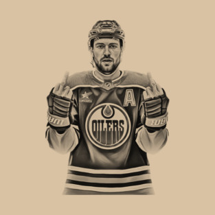 Leon Draisaitl MEMEM MIDDLE FINGER WHITE 90S BLACK T-Shirt
