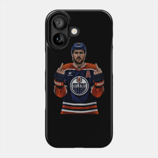 Leon Draisaitl MEMEM MIDDLE FINGER WHITE 90S Phone Case