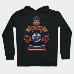 Leon Draisaitl MEMEM MIDDLE FINGER WHITE 90S Hoodie