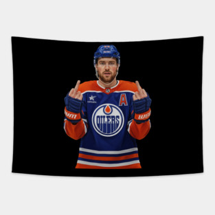 Leon Draisaitl MEMEM MIDDLE FINGER Tapestry