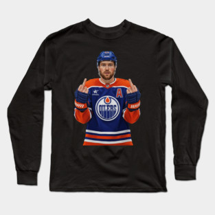Leon Draisaitl MEMEM MIDDLE FINGER Long Sleeve T-Shirt