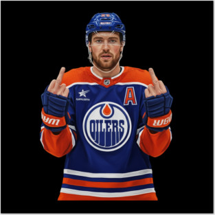 Leon Draisaitl MEMEM MIDDLE FINGER Posters and Art