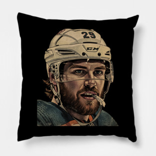 Leon Draisaitl COmics Vintage Black White 90s Pillow
