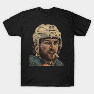 Leon Draisaitl COmics Vintage Black White 90s T-Shirt