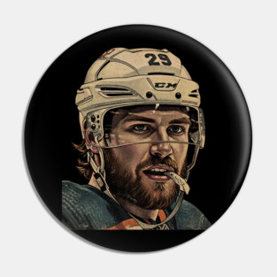 Leon Draisaitl COmics Vintage Black White 90s Pin