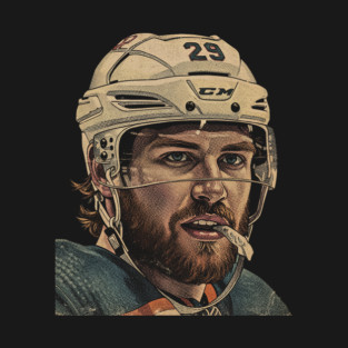 Leon Draisaitl COmics Vintage Black White 90s T-Shirt