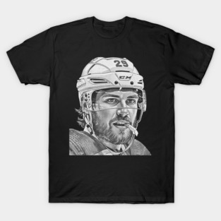 Leon Draisaitl COmics Vintage Black White T-Shirt