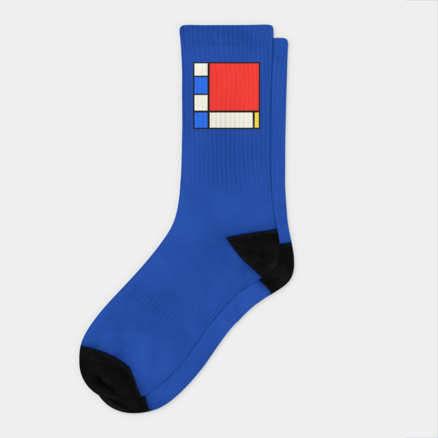 Mondrian Style Remix Of Abstract Primary Colors Socks by DonWillisJrArt