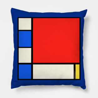 Mondrian Style Remix Of Abstract Primary Colors Pillow