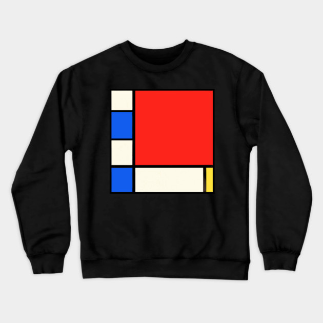 Mondrian Style Remix Of Abstract Primary Colors Crewneck Sweatshirt by DonWillisJrArt