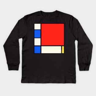 Mondrian Style Remix Of Abstract Primary Colors Kids Long Sleeve T-Shirt