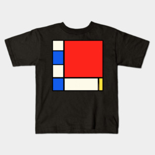 Mondrian Style Remix Of Abstract Primary Colors Kids T-Shirt