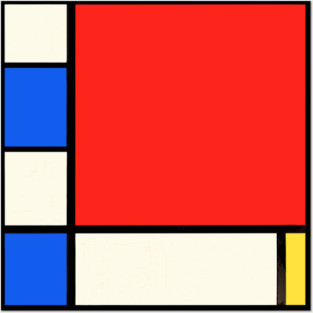 Mondrian Style Remix Of Abstract Primary Colors Posters and Art