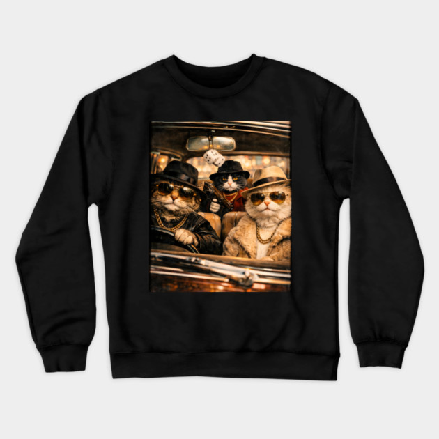 Gangster Cats Crew Crewneck Sweatshirt by Champanie's Store