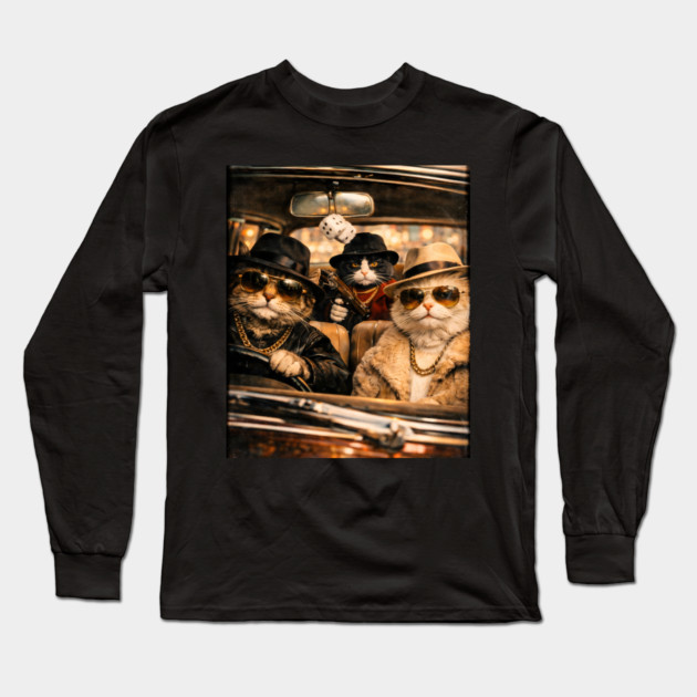 Gangster Cats Crew Long Sleeve T-Shirt by Champanie's Store